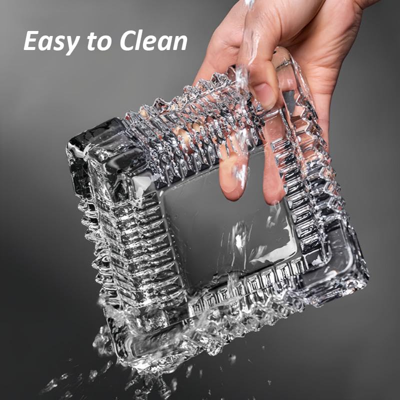 Handmade Glass Ashtray – Decorative Crystal Ash Holder for Home and Patio