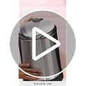 Small Stainless Steel Trash Can with Soft Close Lid and Step Pedal