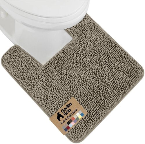 GORILLA GRIP Plush Shaggy Chenille Bath Rug Mat - Soft Microfiber, Machine Washable, Latte Color