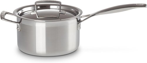 Le Creuset Stainless Steel Saucepan - Classic 3-Ply Design | 3 Quart Capacity