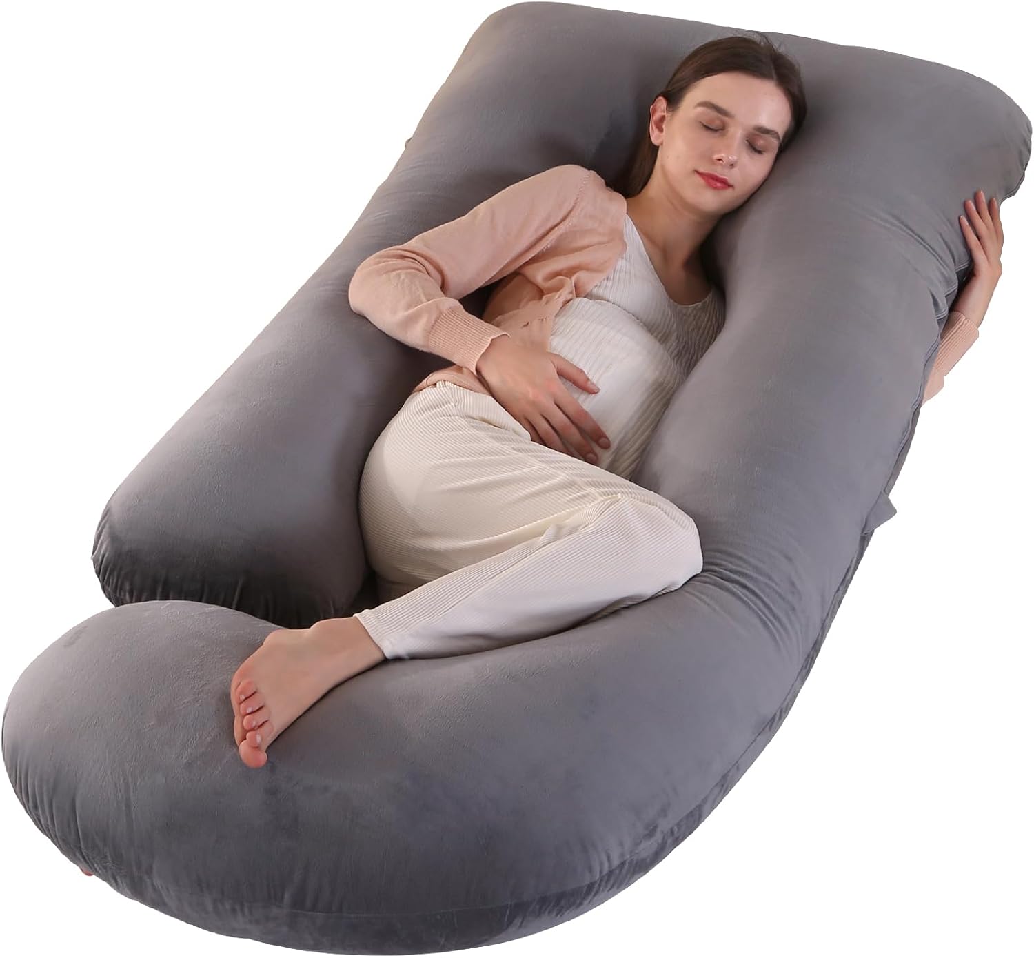 Victostar Pregnancy Pillow - 57-Inch U-Shaped Maternity Pillow with Removable Cover for Full Body Support