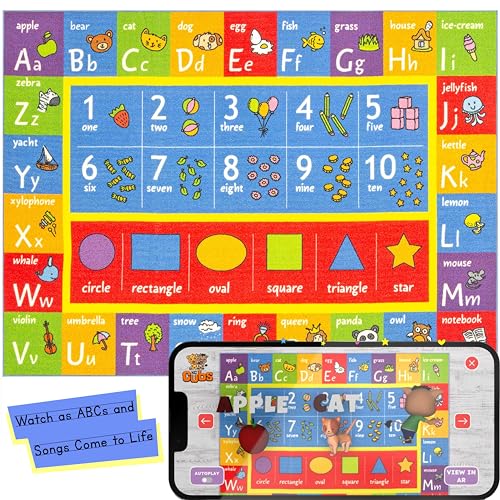 Educational Alphabet, Number & Shape Area Rug - 3x5' Non-Slip Play Mat