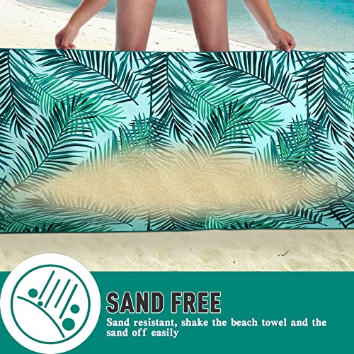 2-Pack Oversized Microfiber Beach Towels, 75" x 35" Quick-Dry Sand-Free