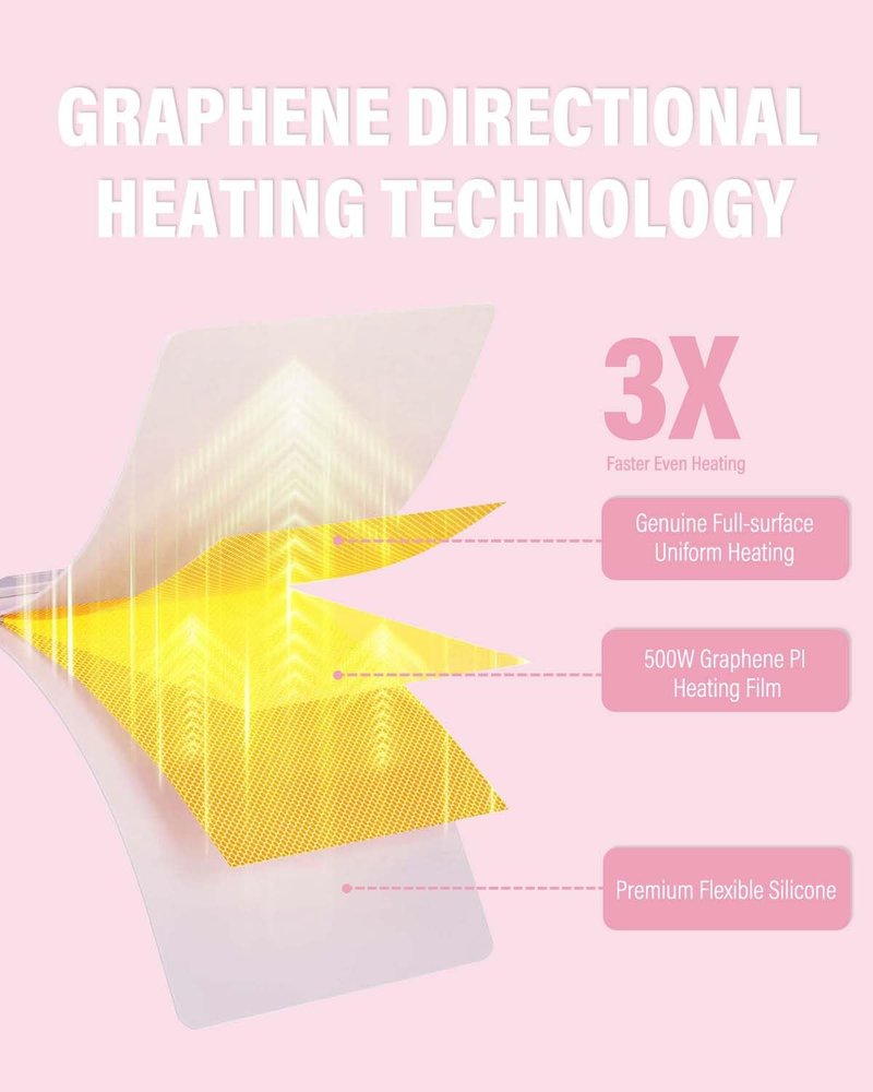 IntreLife Food Warming Mat, Upgraded Warming Mat for Food with Graphene Heating Film, Roll Up Electric Warming Tray with 7 Temperature Settings, Silicone Food Warmers for Parties and Buffet(Lilac)
