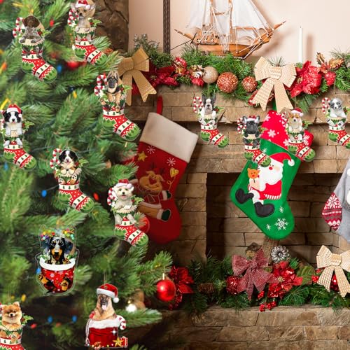 Donciety Black French Bulldog Dog Christmas Ornament - Holiday Tree Decor