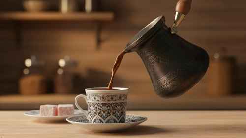 DEDE Copper - PCZ Series (Large-14fl.oz) - Thickest Solid Copper Engraved/Hammered Turkish Greek Arabic Coffee Pot with Wooden Handle, Stovetop Coffee Maker Cezve Jezve Jazva Ibrik Briki (Antique)