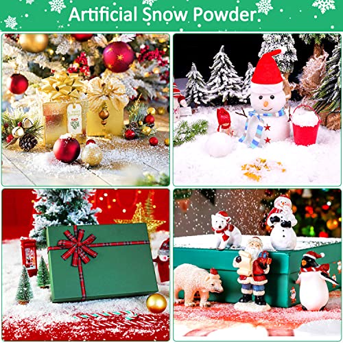 Artificial Dry Snow Powder 13 oz - Fluffy Fake Snow for Christmas Village Decor