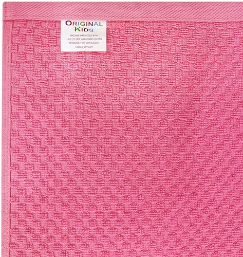 Kids Hooded Bath Towel - 100% Cotton Oversized Waffle Weave Wrap (30x56)