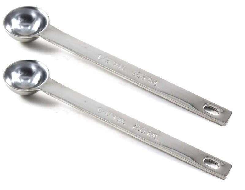 RSVP International- Endurance Stainless Steel 1/2 Teaspoon Measuring Spoon,Silver - 2 pack