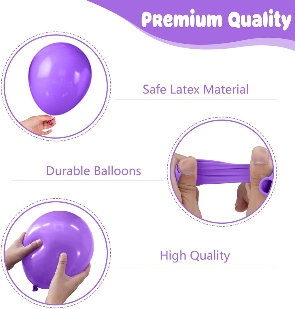 Skiennix 12-Inch Pearl Metallic Light Purple Balloons - 50PCS Confetti for Birthday & Wedding Decor