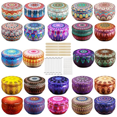 24 Empty Candle Tins 2.5 oz with Lids - Candle Making Kit