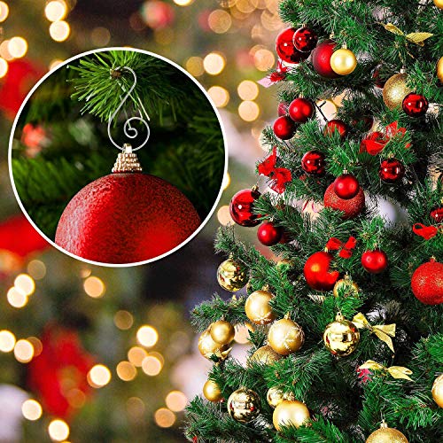 Metal Christmas Ornament Hooks - 45mm S-Shaped Hangers (100 Pack)