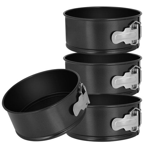 DUIBAOCHUN 4pcs 6 inch springform pan，spring form pan for cheesecake with a detachable bottom，cake molds suitable for baking kitchens（black）