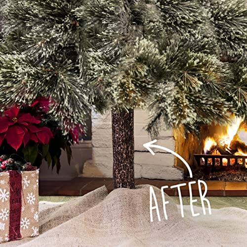 Artificial Christmas Tree Collar with Bark & Candy Reversible Cover - Tree Base Skirt