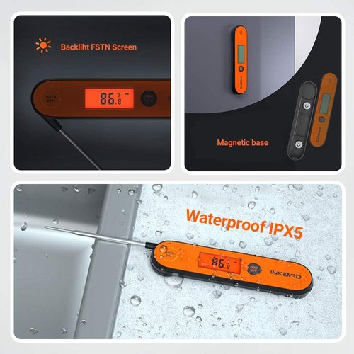 Inkbird Instant Read Meat Thermometer - Waterproof Digital Food Thermometer with Calibration & Backlight | Perfect for Cooking, Grilling, and Smoking