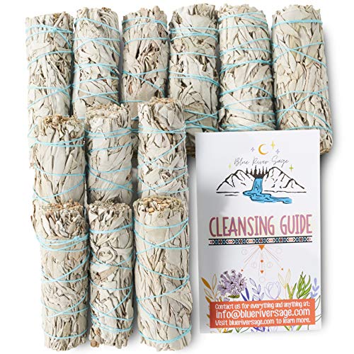 White Sage Smudge Sticks 12-Pack for Energy Cleansing and Home Purification