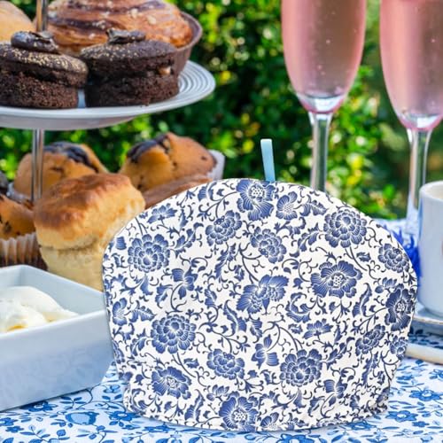 Insulated Cotton Tea Cozy - Vintage Floral Print Teapot Cover for Kitchen