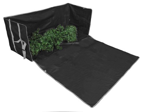 ProPik Rolling Christmas Tree Storage Bag, Fits Up to 9 Foot Tall Disassembled Trees, 25" X 25" X 60", Extra Large Heavy Duty Xmas Container with Wheels, Handles and Straps (Black)