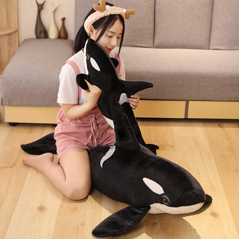 pangcangshu Nice Simulation Killer Whale Plush Toys Stuffed Orcinus Orca Fish Doll Shark Cartoon Soft Sleep Pillow Kids Girls Baby Easter, Thanksgiving, Christmas, New Year's Gifts(19 inch)