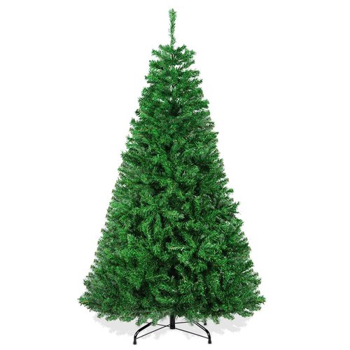RooTrimmer Christmas Tree, 6 FT Artificial Christmas Tree, Xmas Pine Tree with Solid Foldable Metal Stand Perfect for Indoor and Outdoor Holiday Decoration, Green