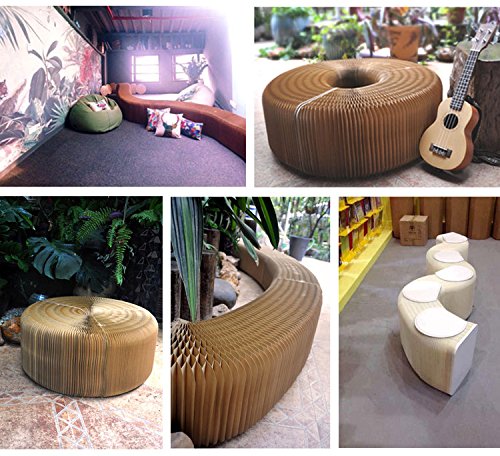 Modern Folding Kraft Paper Stool - Portable Eco-Friendly Accent Chair