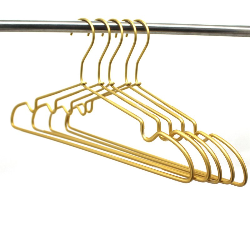 Koobay Premium Clothes Hangers 16.5" Metal Gold Coat Hangers Non Slip Hook Laundry Wire Suits Shirt Hangers Save Space Closet Storage Pants Hanger 30Pack