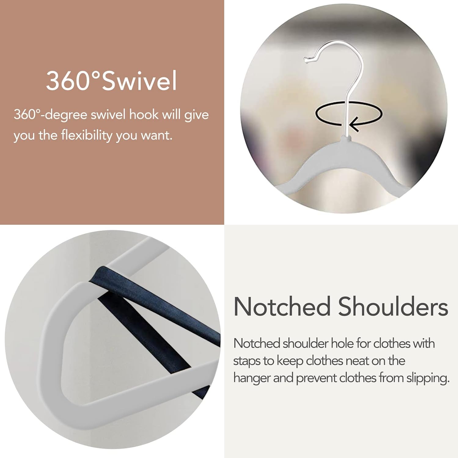 Ultra-Thin Plastic Clothes Hangers by [Brand Name] - Space-Saving Non-Slip Design | 50 Pack, 17.7 Inch, Grey