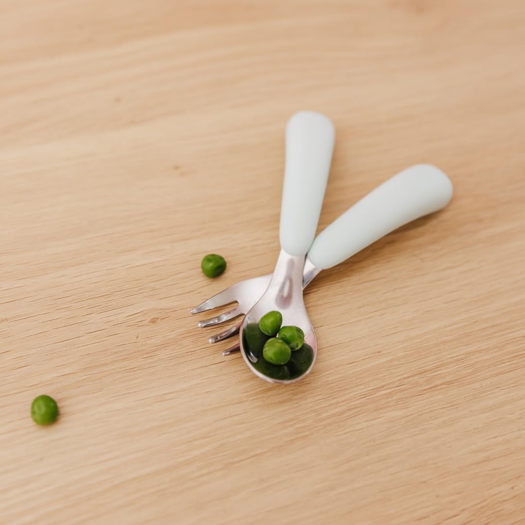 OXO Tot Fork and Spoon Set - On-The-Go Convenience in Stylish Opal Color