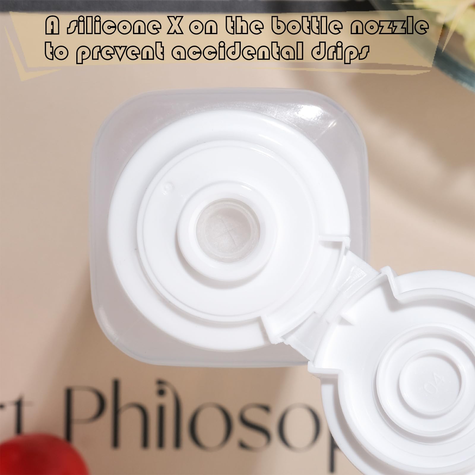 RAMFIYN 6 Pack Squeeze Bottles - 11oz Inverted Hot Sauce Bottles for Liquids, Salad Dressing with Flip Top Silicone Valve