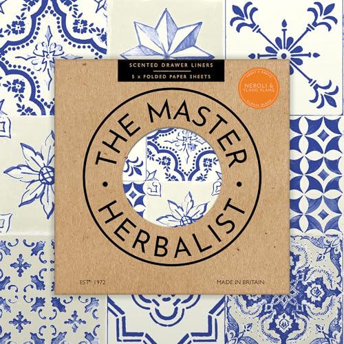 Neroli & Ylang Ylang Scented Drawer Liners - Portuguese Tile Pattern, 5 Pack