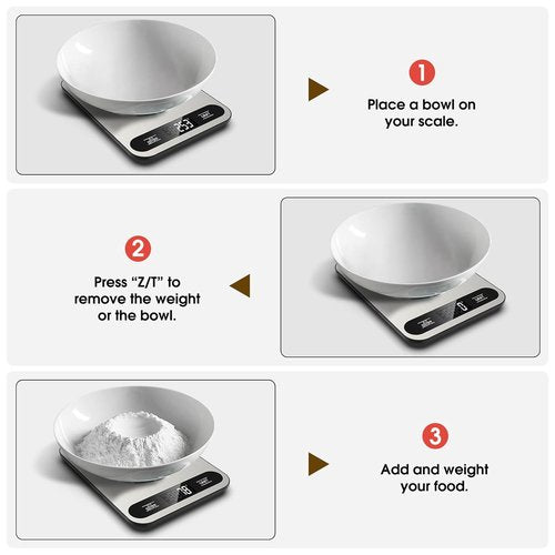 Mik-Nana Digital Kitchen Scale - 22lb Capacity, Tare Function & LCD Display | Stainless Steel for Baking & Cooking