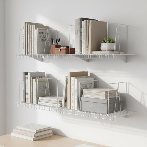 ziroland Wire Shelf Dividers - White Closet Organization & Storage Organizer - No Tool Shelf Divider for Wire Shelves - Metal Shelf Accessories – for 12“ Deep Wire Shelves – Tall 12” Height – 24 Pack