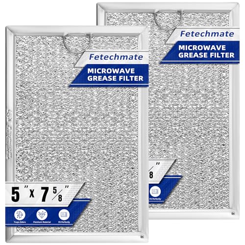 7.5 x 5 Inch Microwave Grease Filter Replacement - 2 Pack Metal Mesh Screens