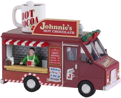 Lemax 93442 Christmas Village - Johnnie's Hot Chocolate Scene | Colorful Holiday Decor