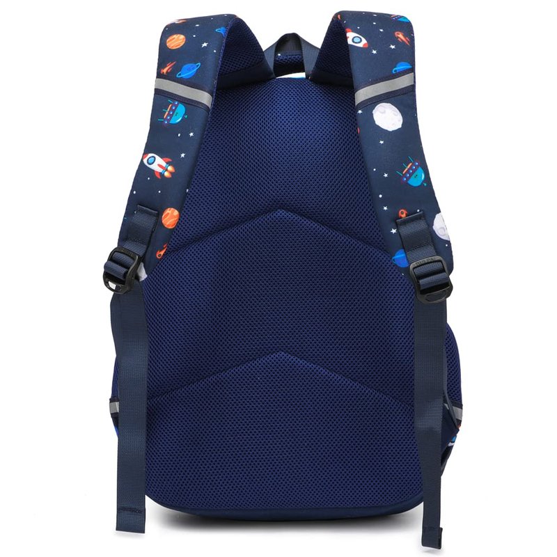 Moonmo School Backpack Kids Bookbag Set-with Lunch Bag & Pencil Case Elementary Preschool Kindergarten Supplies for Boys Large Capacity Backpack Set (Dark Blue Space)