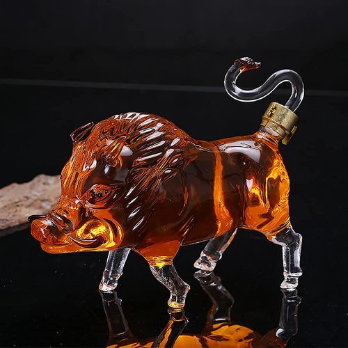 NF Animal Wine Decanters 1000ML Wild Boar Whiskey Decanter Glass Liquor Decanter For Scotch Vodka Whiskey Scotch Rum Tequila White