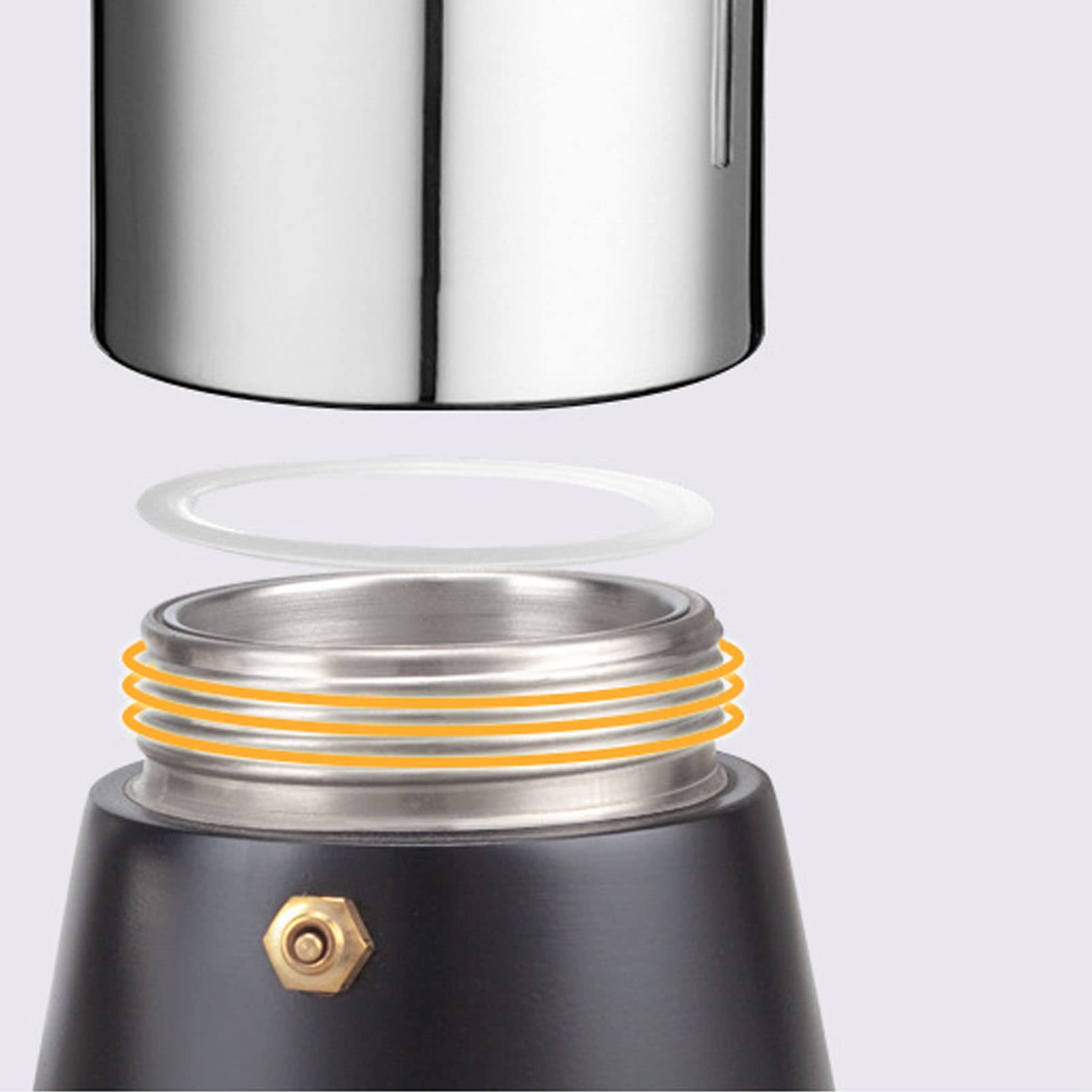 ASHATA Stovetop Maker, Coffee Maker, Induction Heating Pot Stovetop Coffee Maker, Stainless Steel Italian Coffee Machine for Home (500ml)