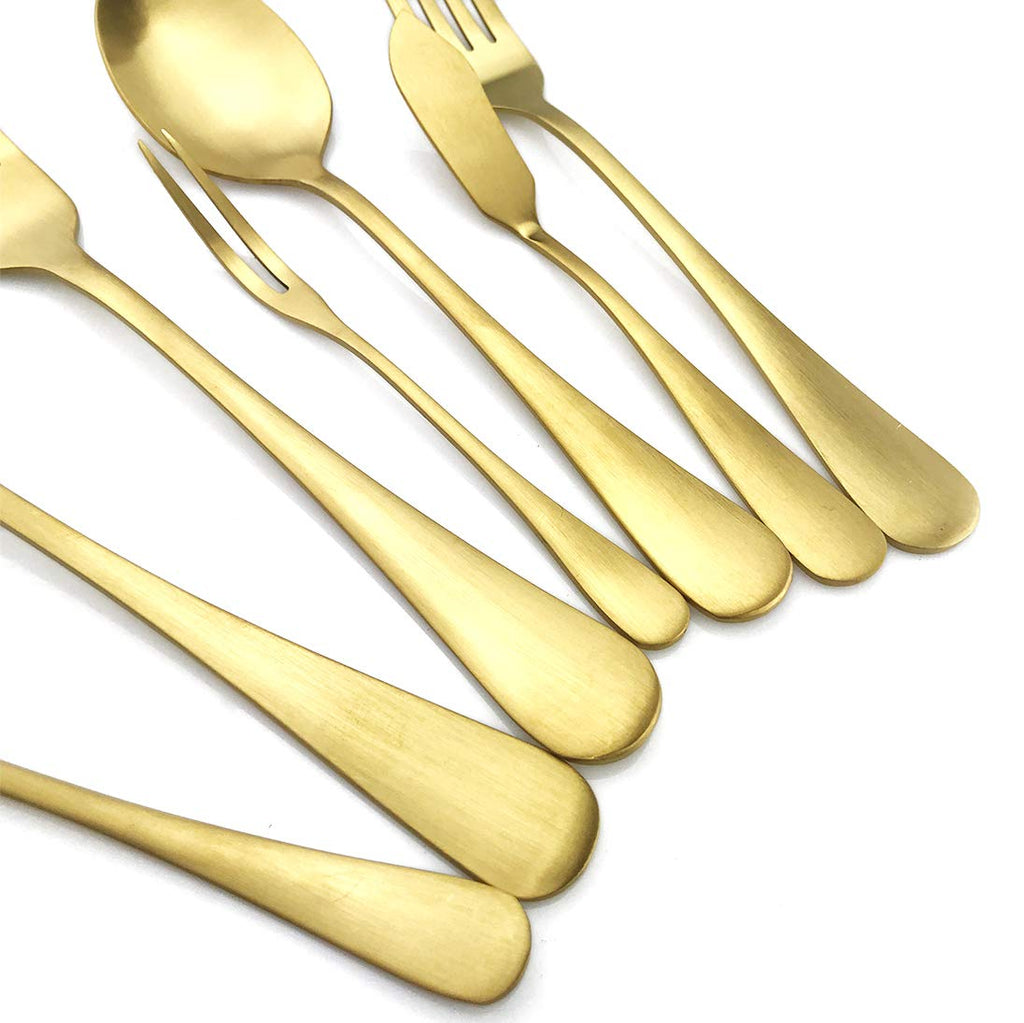 Gugrida Luxury 18/10 Stainless Steel Flatware Set Matte Black Silverware Set