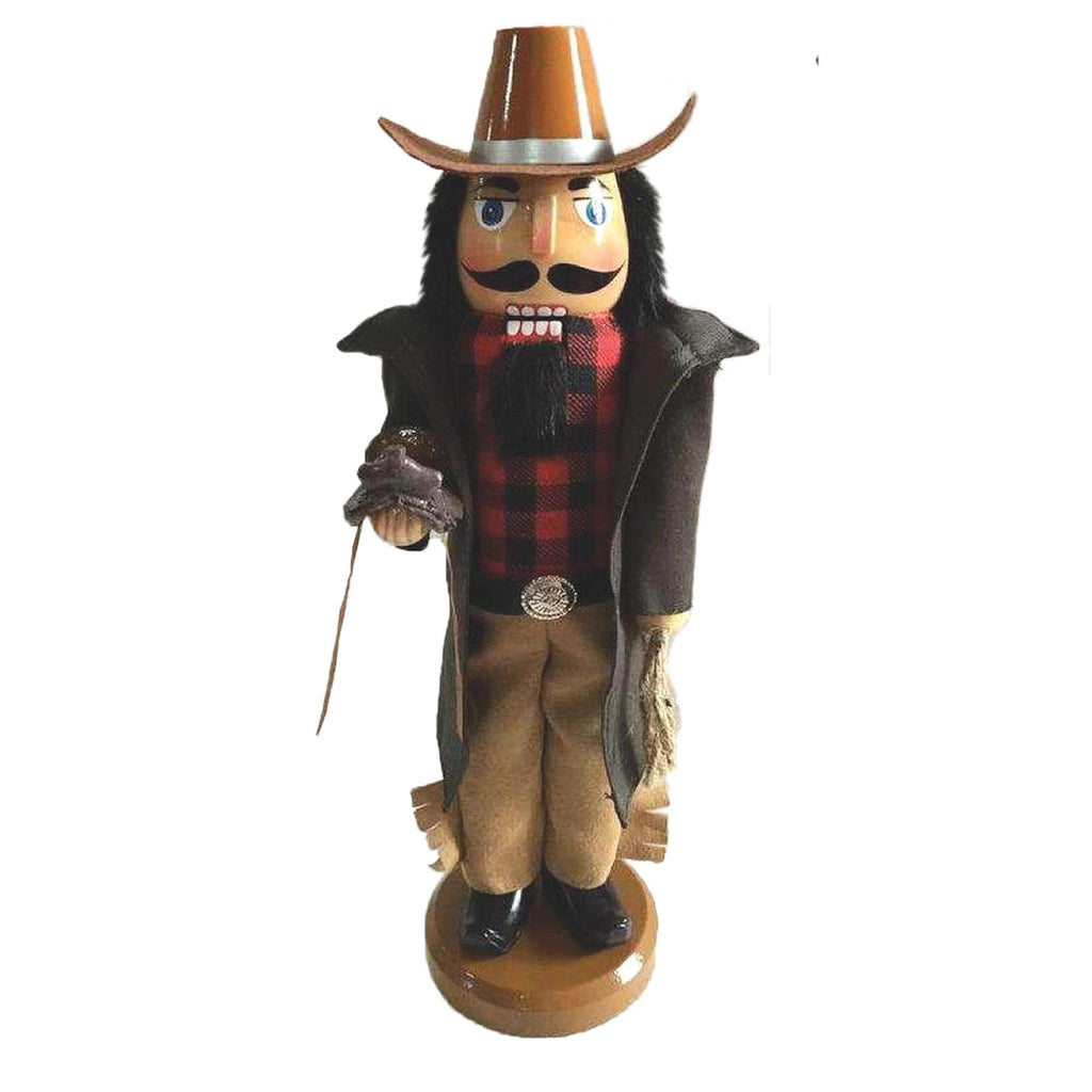 Santa's Workshop Leather Duster Cowboy Nutcracker, 14" Tall, Brown/Red/Black/Tan