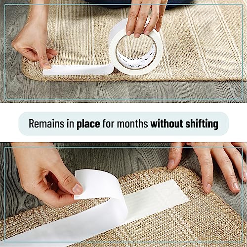 Double Sided Carpet Tape for Rugs on Hardwood Floors - 2 Inch x 11 Yards