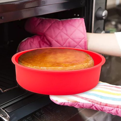 KWAGOCAR 3 Pieces Silicone Cake Pans Round Silicone Molds for Baking Quick Release Bakeware Pans Kitchen Non-Stick Reusable Cake Pan for Baking Layer Cake Cheese Chiffon Cake (4 Inch, 6 Inch, 8 Inch)