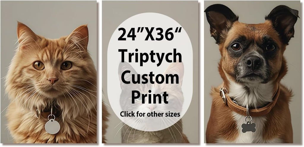 Skiennix Custom Canvas Prints - Personalized Triptych Wall Art | Unframed 24x36 Set of 3