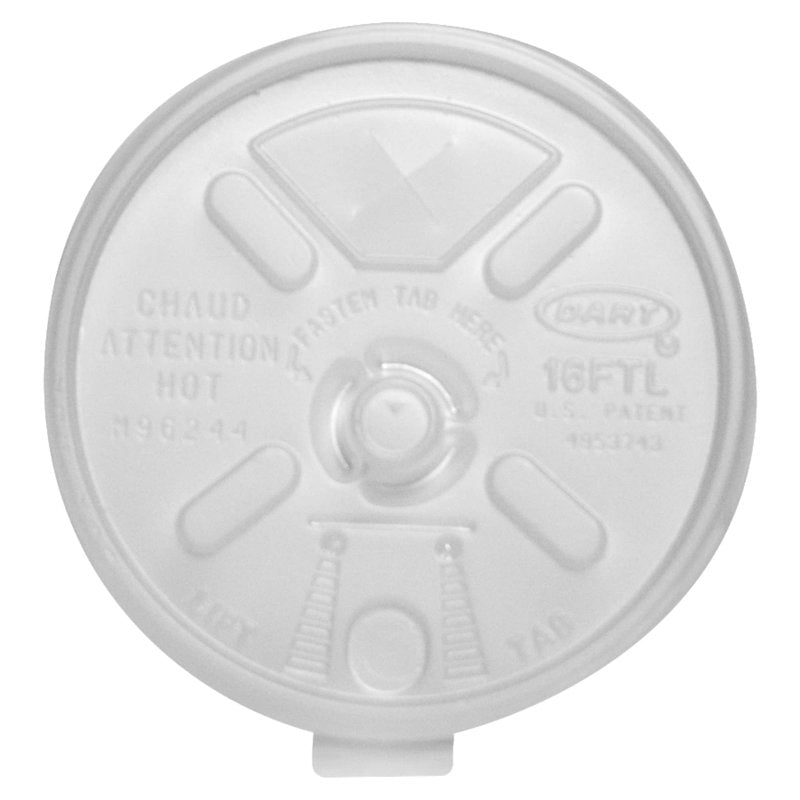 Dart 16FTLS Translucent Lift N' Lock Straw Slotted Lid (Case of 1000)