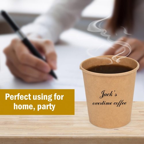 Vumdua 300 Pcs 6 oz Kraft Paper Cups - Disposable Paper Cups Hot Cold Beverage Drinking Cup for Coffee, Water, Tea, Juice, Espresso & Cortado