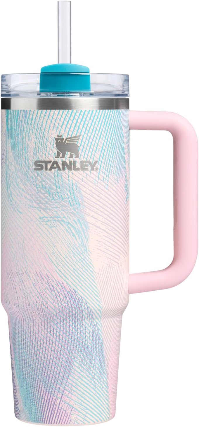 STANLEY Quencher H2.0 Tumbler - 30 oz Insulated Stainless Steel with Handle & Straw | BPA-Free | Sea Glass Plume