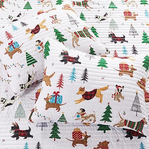 Levtex Home Jingle Paws King Quilt Set - Holiday Reversible Bedding, 102x86 Inches