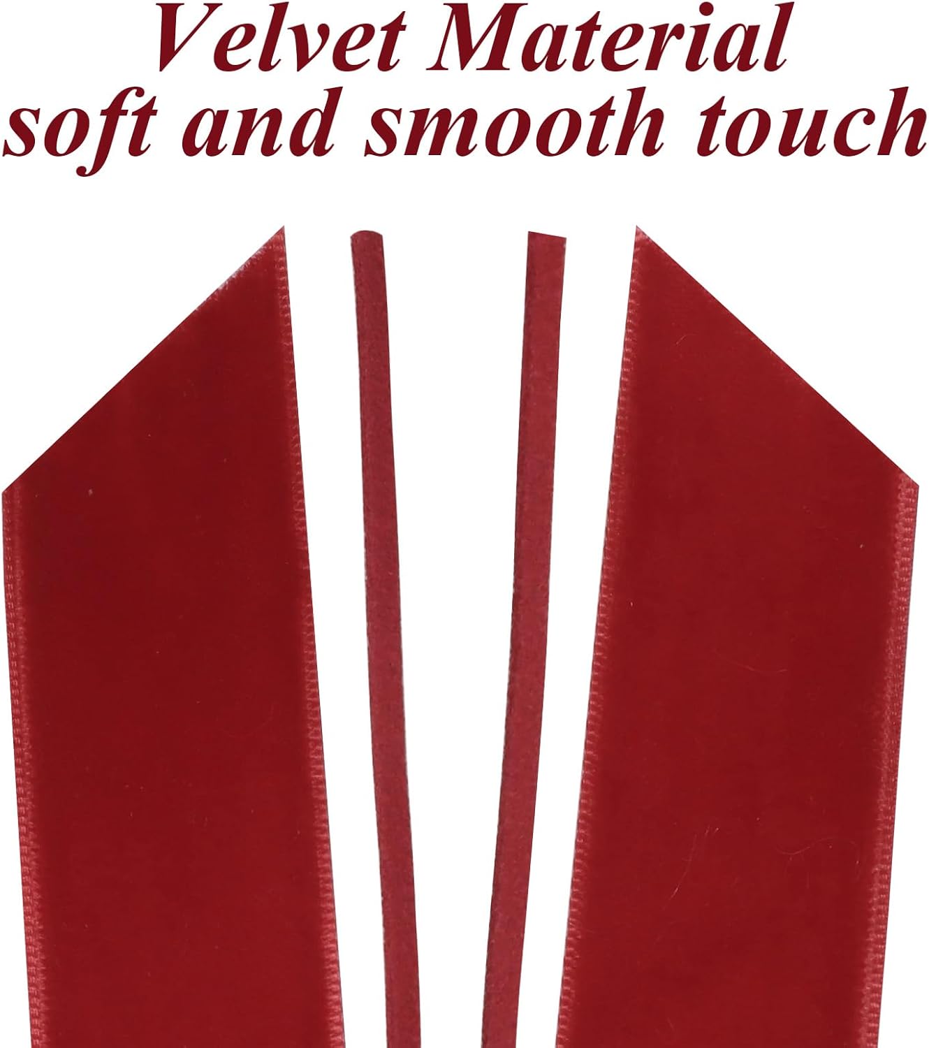 Regine Switzerland Red Velvet Ribbon Bows - 12Pcs 5in x 10in Xmas Tree Ornaments | Holiday Decor