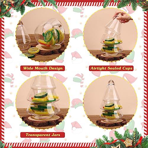 Sliner Glass Christmas Tree Candy Jar with Lid, 9" x 5" Clear