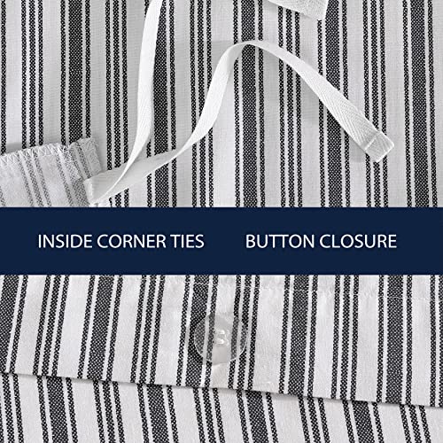 Queen Duvet Cover - 100% Cotton Reversible Bedding with Button Closure