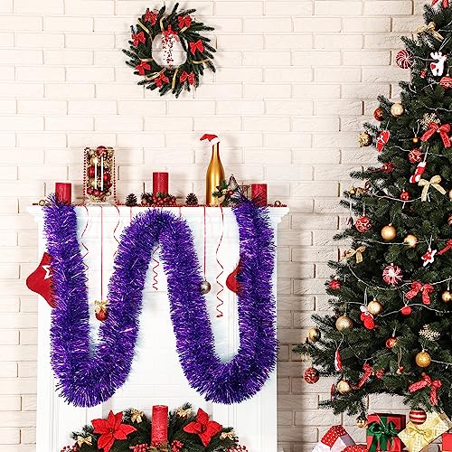 Ohiyoo Purple Tinsel Garland 50 Feet Christmas & Party Decor